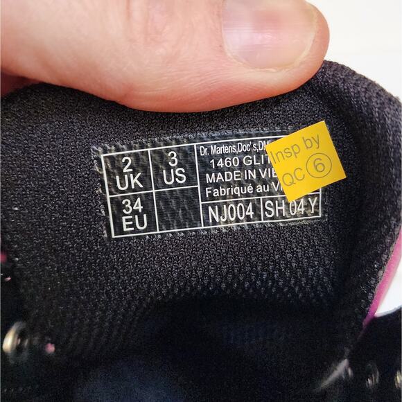 NWT Dr. Martens Junior 1460 Pink Glitter Lace Up Boots - Picture 8 of 10